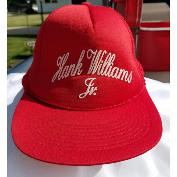 Other - VTG 1980s Hank Williams Jr Trucker Hat Red Snapback Country Music Tour Speedway